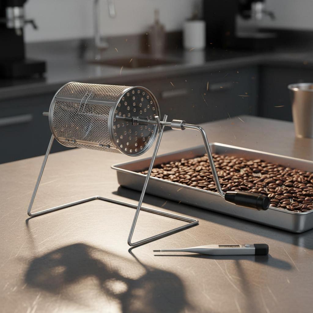 Hand Crank Coffee Roaster No Electricity Kitchen Gear Portable for Home Roasting