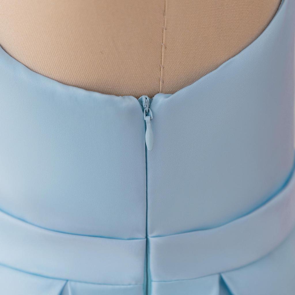 Big Kid One-Shoulder Satin Princess Dress with Bow - Formal Wedding & Runway Costume