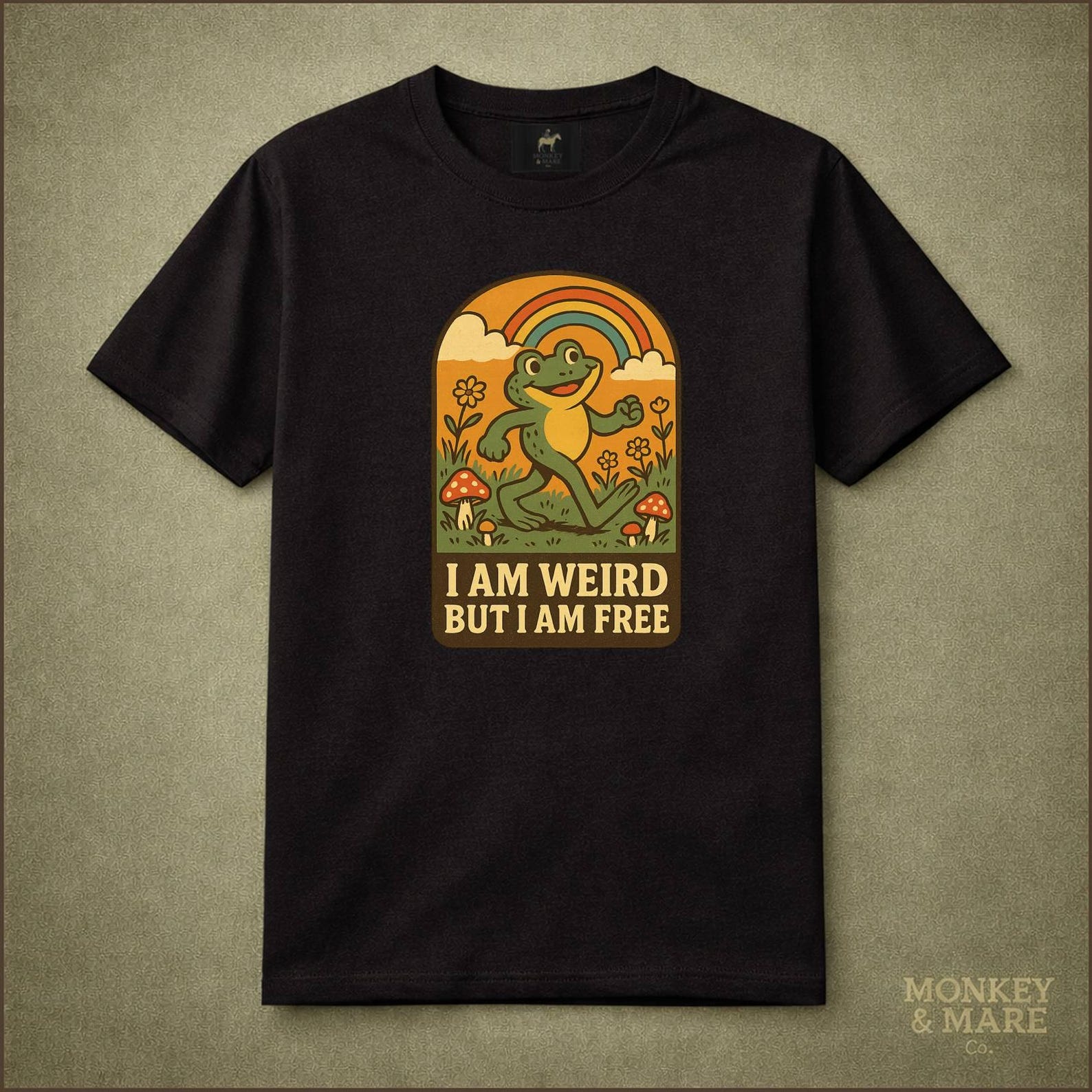 Funny Frog Shirt, I Am Weird But I Am Free, Retro Nature Weirdcore Positive Tee 4XL