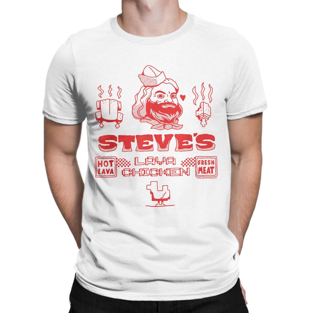 A M Movie Steve's Lava Chicken T-Shirt Men Restaurant Logo Funny Cotton Tee Shirt O Neck Short Sleeve T Shirt 4XL 5XL 6XL Tops