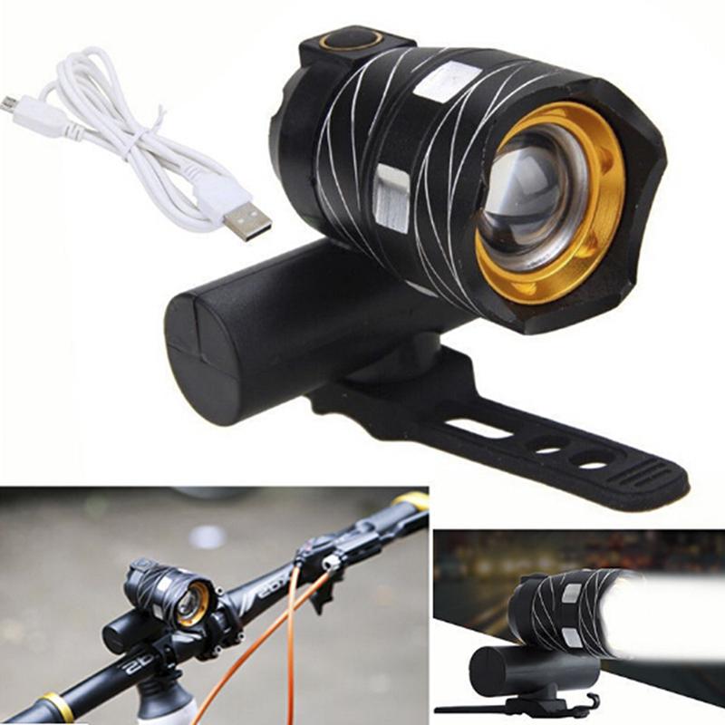 Usb Rechargeable 300Lm Xm-L Led Bicycle Light Bike Front Headlight