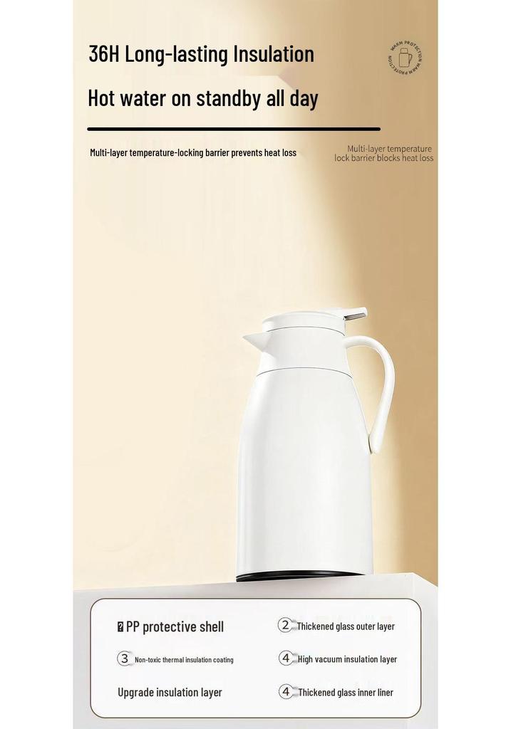 Large Capacity Insulated Thermos Flask: Portable, Modern Hot Water Bottle for Students