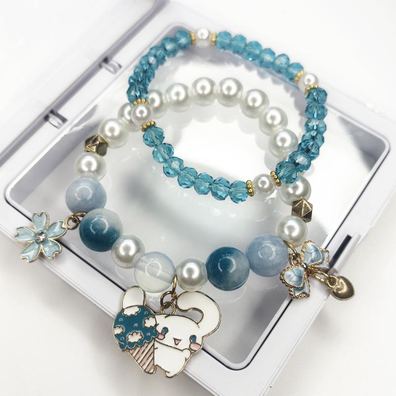 Cinnamoroll Princess Crystal Beaded Bracelet for Girls