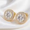 European and American Hot-selling Earrings, Classic Versatile Round Colored Zircon Stud Earrings, Women's Fashion Accessories
