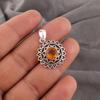 Citrin Edelstein Schmuck, Handgefertigter Silberanhänger, 925 Sterlingsilber Schmuck Wunderschöner Silberanhänger Geschenk für Sie