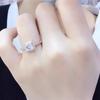 Purple Gold Four-Claw Zircon Ring, Simple Style, High-Grade Rose Gold Plated With Diamonds, Open Ring For Women