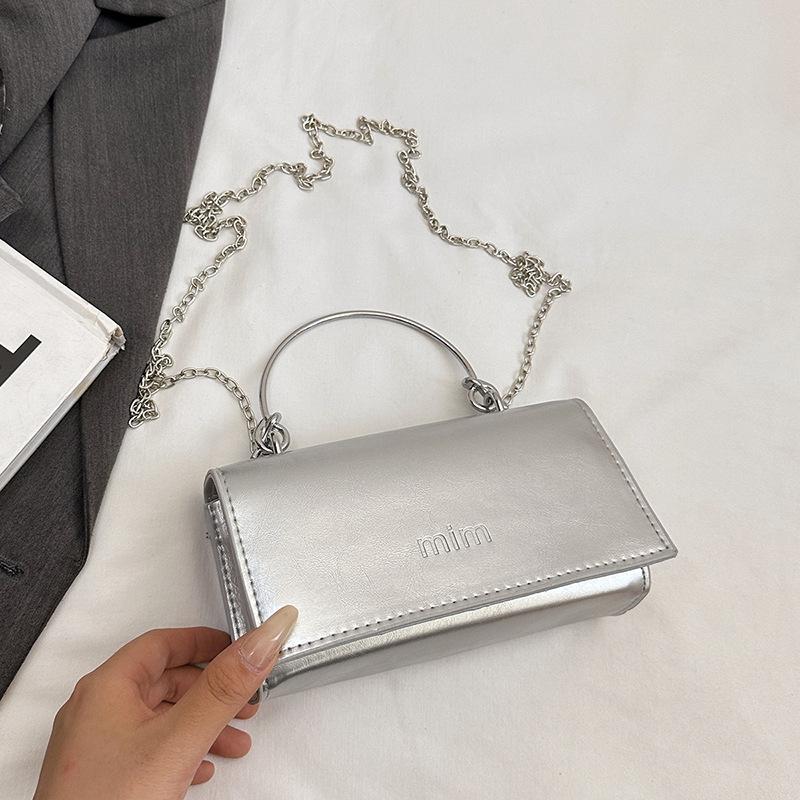 Premium texture temperament design sense portable small square bag beautiful solid color versatile chain single shoulder messenger bag women