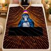 Flannel BlanketGorilla Tag Party Time Warm Soft Throw Blanket for Indoor Sofa Bed Living Room Use