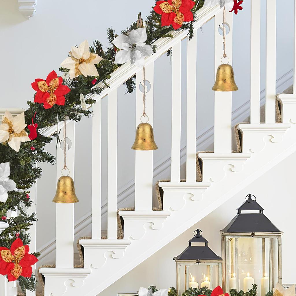 Decorative Bells Party Decorations Rustic Holiday Decor Christmas Ornaments Retro Bells For Outdoor Window Wall Shelf Fireplace