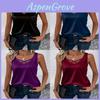 Satin Like Sleeveless V Neck Top With Seam Details For Daily And Party Use