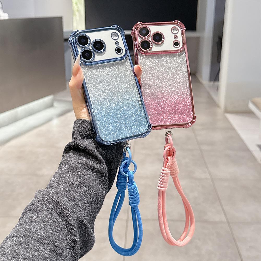 Luxury Plating Phone Case For Xiaomi 15T 15 14 13 Poco M7 F7 F4 F5 X7 X6 X5 Pro Ultra 4G 5G Anti Fall Airbag With lanyard