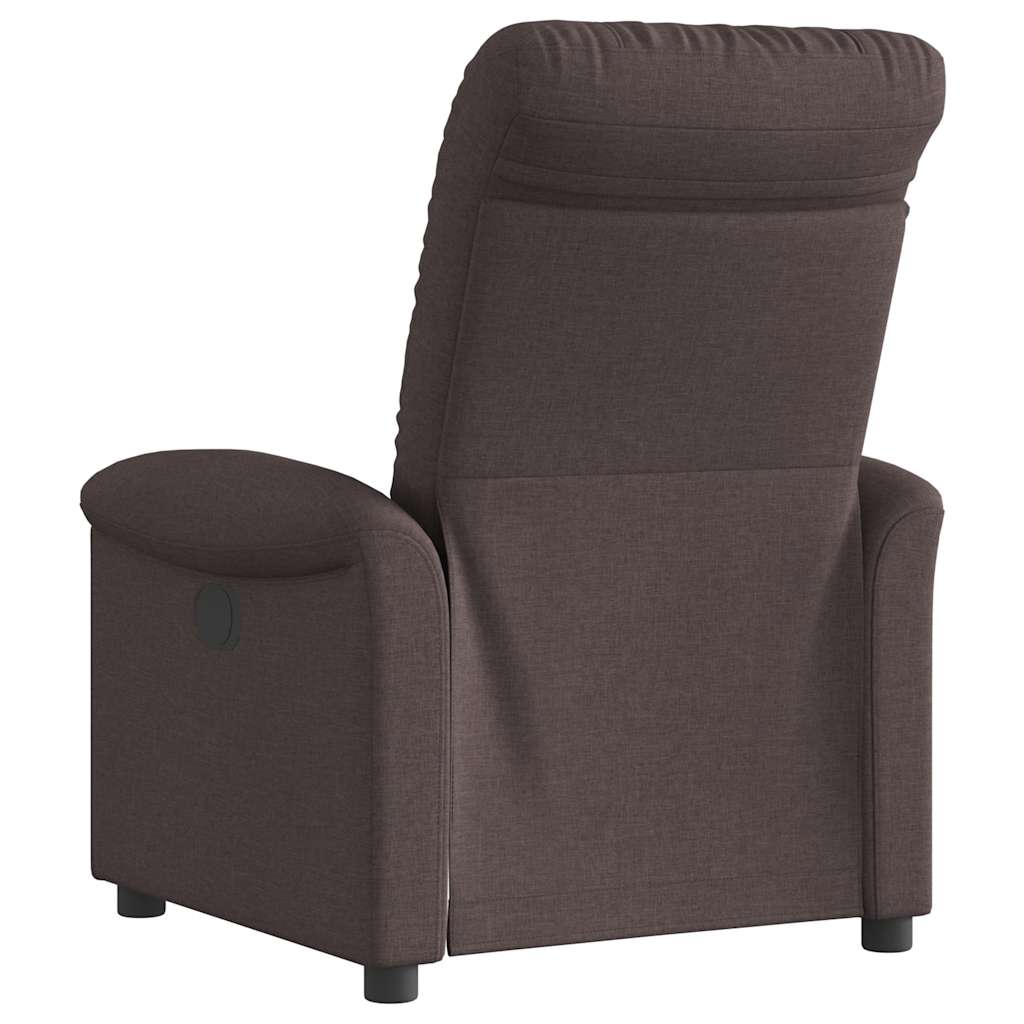 Recliner Chair Dark Brown Fabric