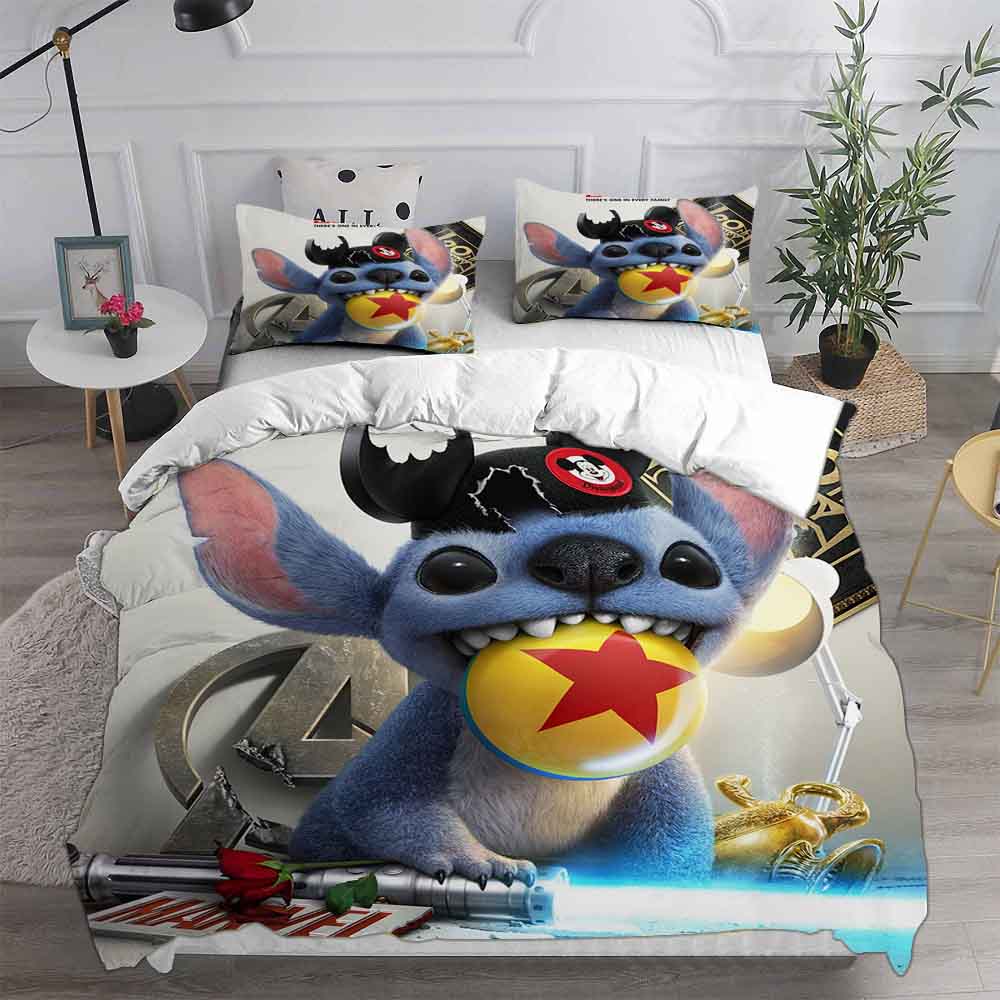 Lilo&Stitch Bedding Sets Cartoon Comforter Quilt Bed Cover Duvet Cover Pillow Case 2-3 Pieces Sets Kids Adult Bedroom Decor