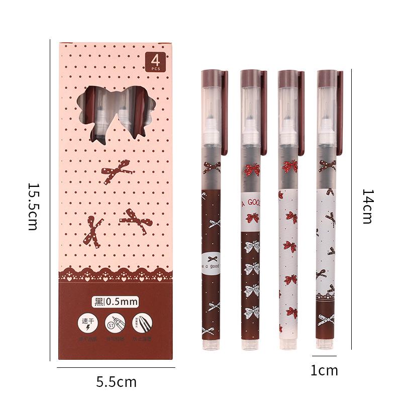 Cartoon Tintenroller-Stiftset 0,5 mm Nadelspitze Schnelltrocknender Schwarzer Gelstift für Studenten