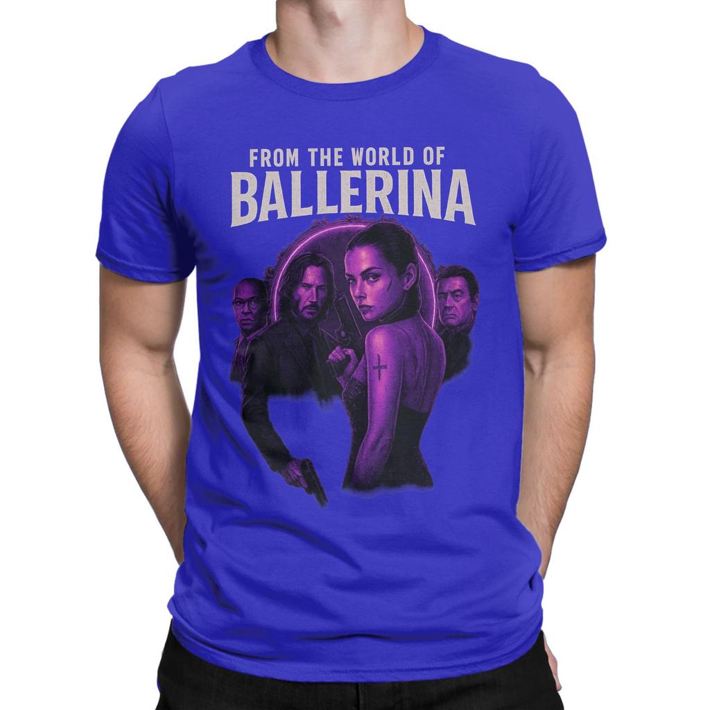 Aus der Welt von John Wick Ballerina 2025 Film T-Shirt Sommer Harajuku T-Shirts Herren 100% Baumwolle Rundhals Große Größen Oberteil T-Shirts Top