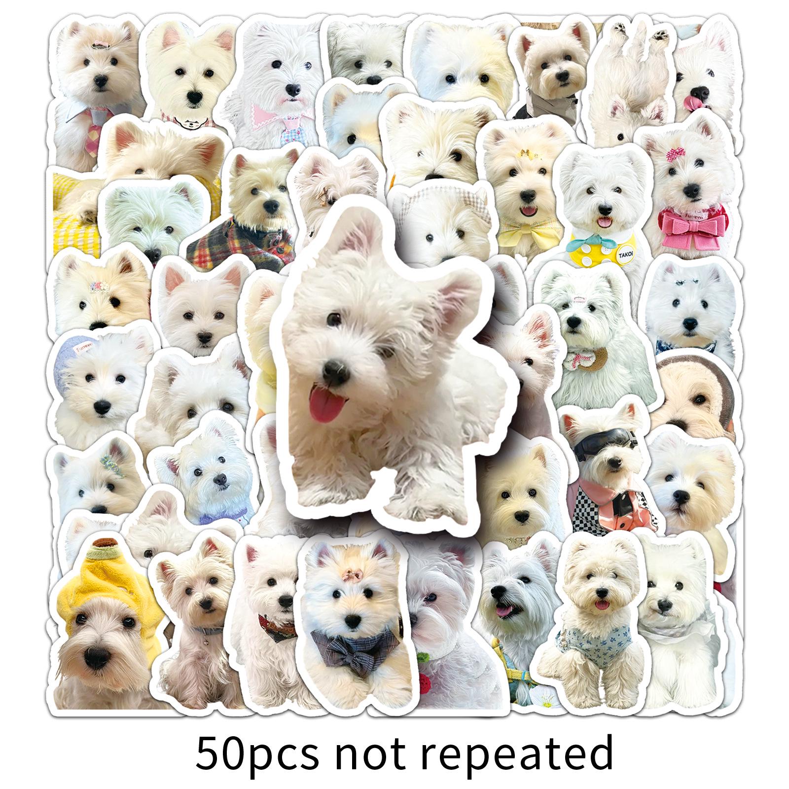 50 West Highland Terrier Graffiti Stickers: Fresh Ins Style Dog Decals for Suitcase & Phone