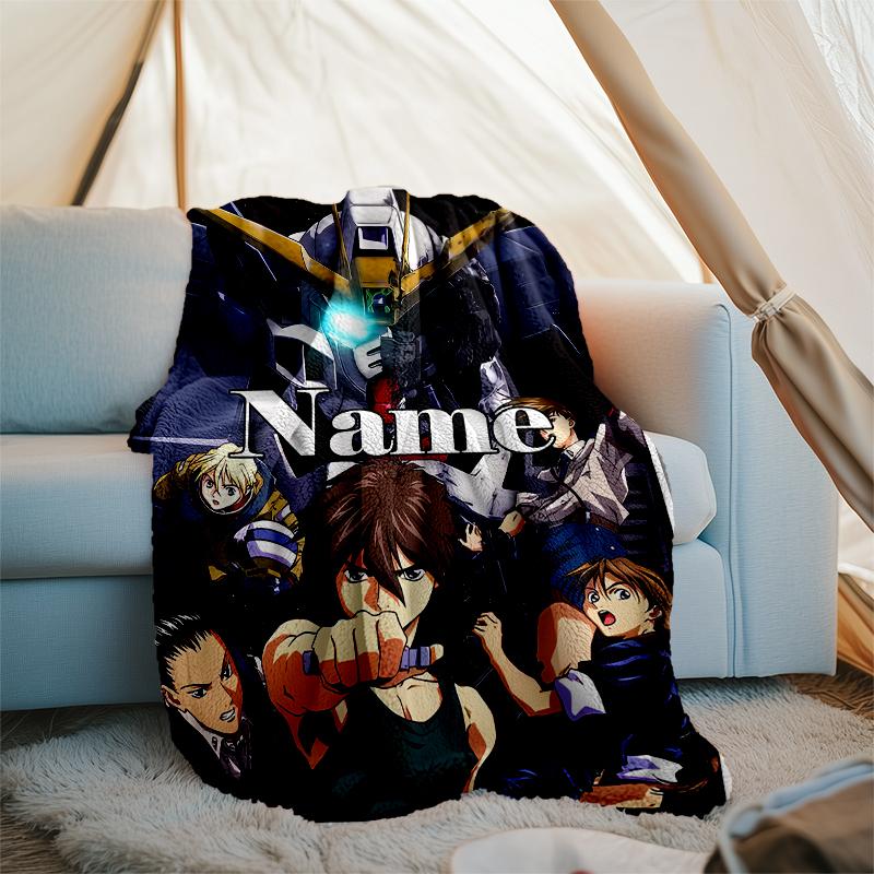 Personalized Custom Name Blanket - Mobile Suit Gundam Print Design,Blanket for Sofa,Bed,Travel,Camping - Soft and Warm, Great Gift