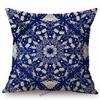 Traditional Delft Navy Blue Toile Floral Pattern Elegant Royal Luxury Home Decoration Cotton Linen Sofa Pillowcase Cushion Cover