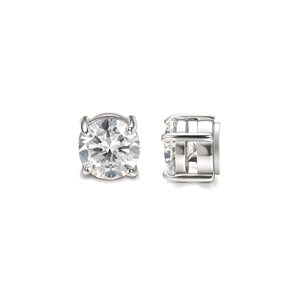 Zirkonia Magnet-Kralle Fake Ohrringe - Unisex Ohrklemme ohne Piercing