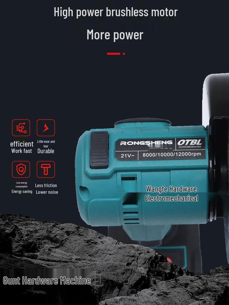 4-Inch Cordless Brushless Angle Grinder & Polisher - Wood Cutting, Seam Cleaning, Hand Saw with Lithium Battery