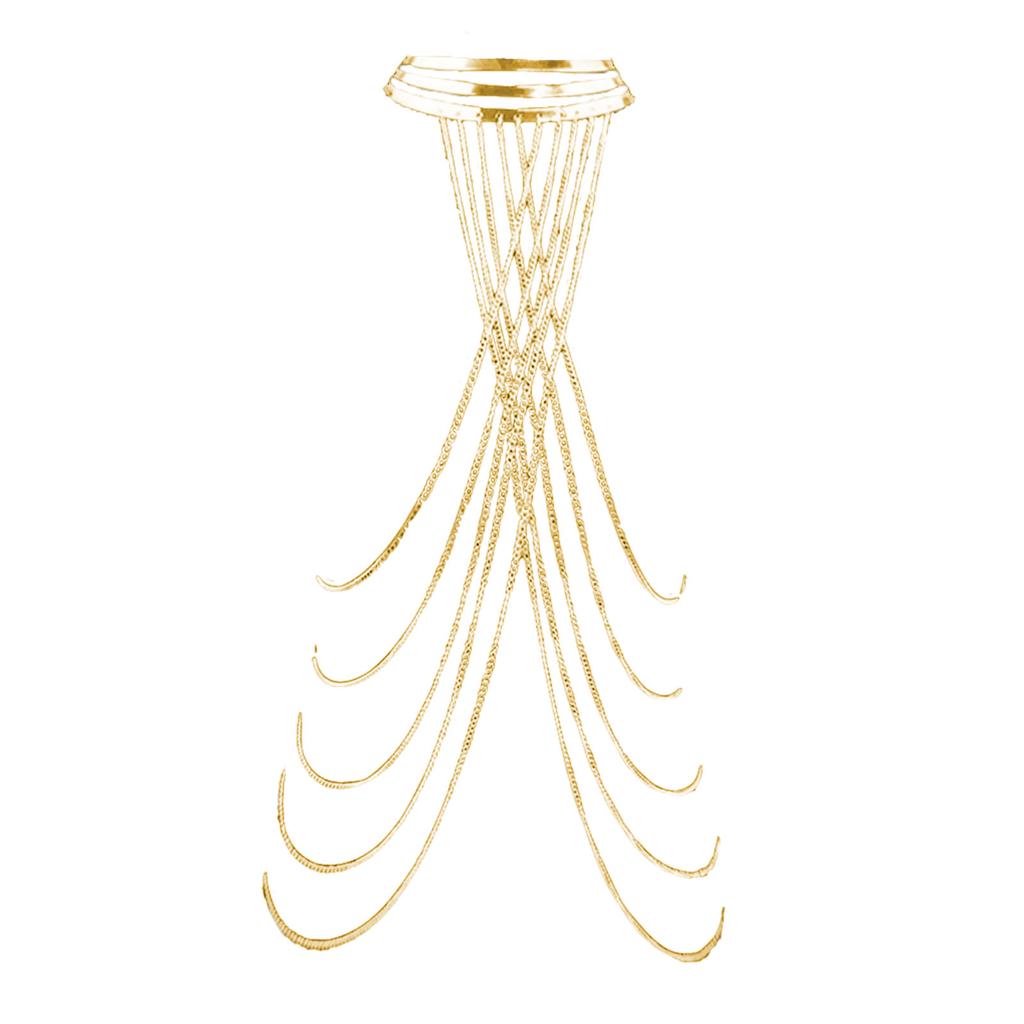 Sexy Layered Neck Chain Luxurious Necklace Vintage Tassels Collar Jewelry Elegant Crossover Shoulder Chain Body Chain