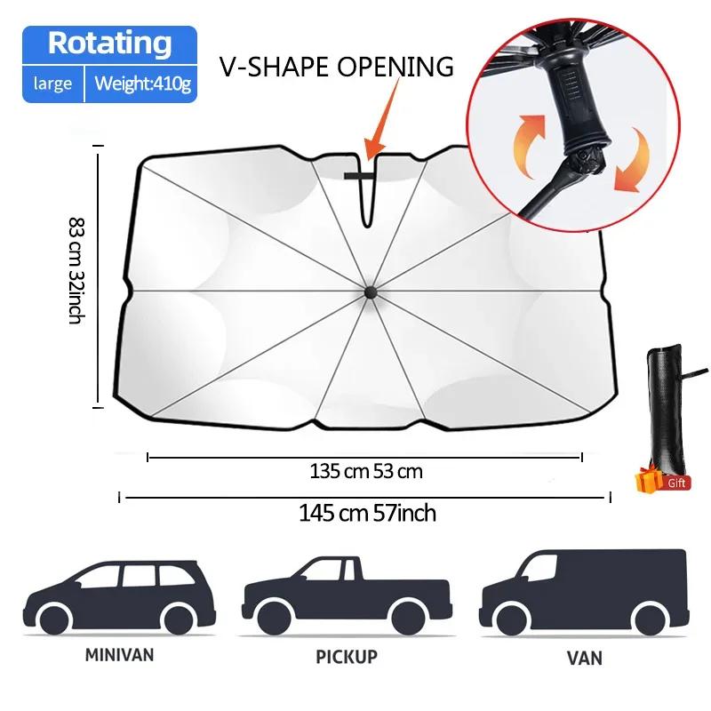 Car Sunshade Umbrella Front Windshield Sun Shade Foldable Protected Parasol Summer UV Protection universal Perfect for EU Summer