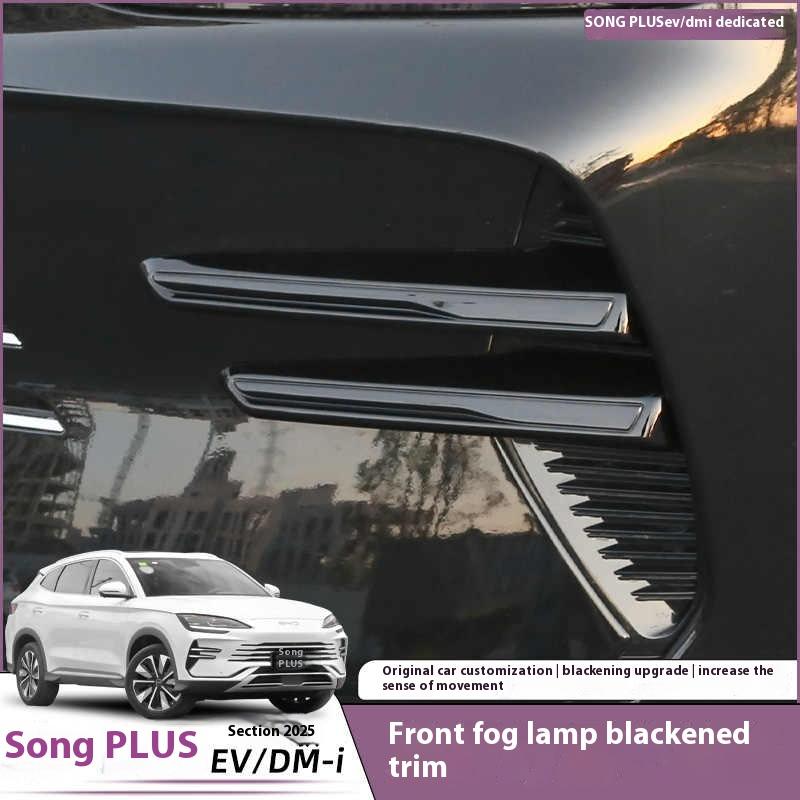 For BYD Song Plus DMI Seal U Sealion 6 Car Fog Light Garnish Black Warrior Grille Sticker Kit Car Accessories