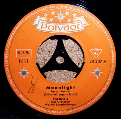 7inch Record TED HEROLD - Moonlight 24207 Polydor 1960 UK Rock Used