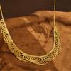 Women's S925 Sterling Silver Gold-Plated Lace Necklace – Thick Mesh Silk Ribbon Water Wave Design, Italian Craftsmanship, Popular Item.