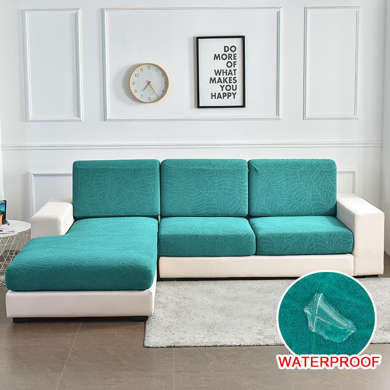 Waterproof Thick Jacquard Cushion Cover Fitted Sofa Covers For Living Room Stretch Seat Cover Furniture Protector Sectional Sofa
