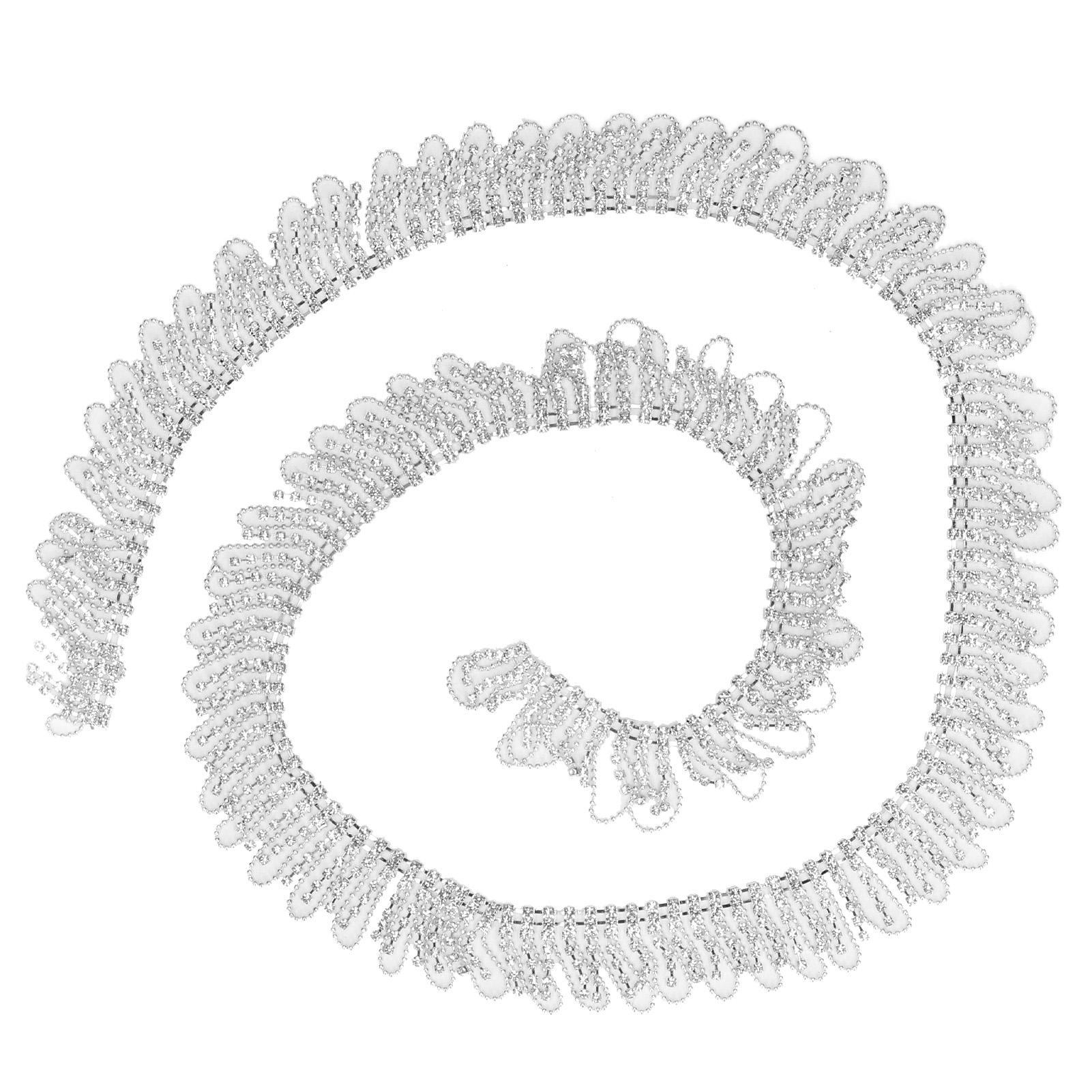 

Бахрома из страз 1 ярд Элегантный стиль Высокопрочная Изысканный блеск Экологичная Не ржавеет