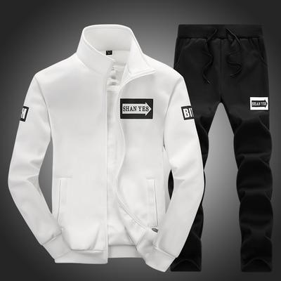 Men's Sports Suit Spring and Autumn Casual Men's Suit Plus Size Arrow Two-Piece Set Non-Pilling Sportswear