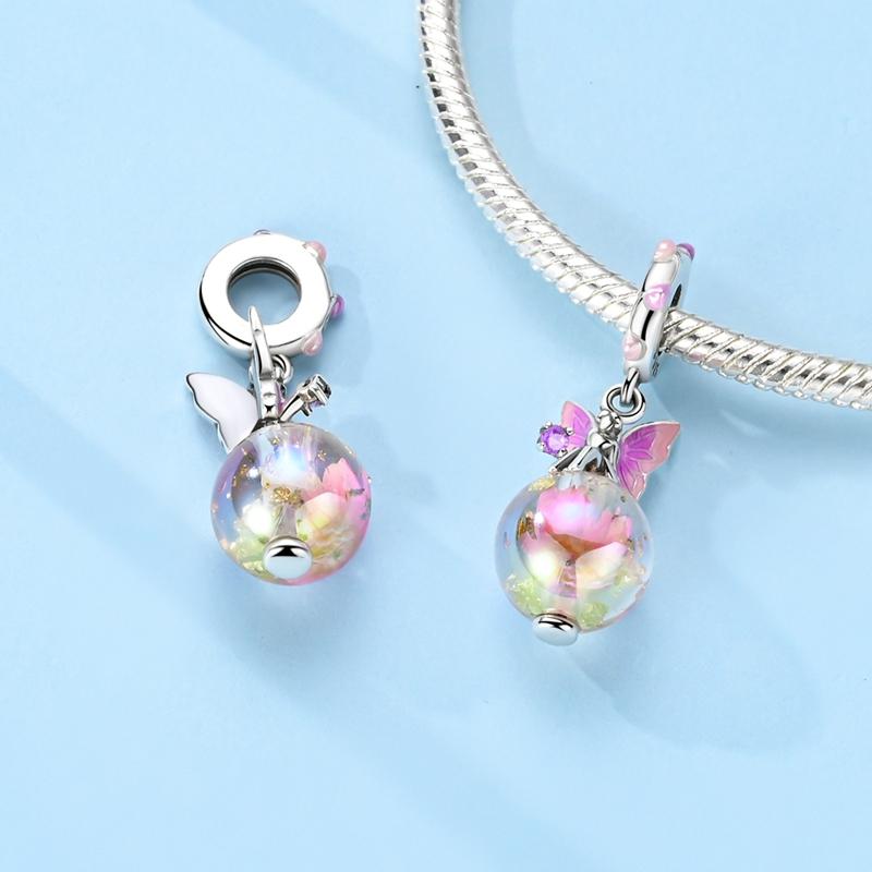 Original Copper Stylish Charms Beads Colorful Butterfly Pendants For Women Girls Fashion Bracelet Necklace Making Gifts