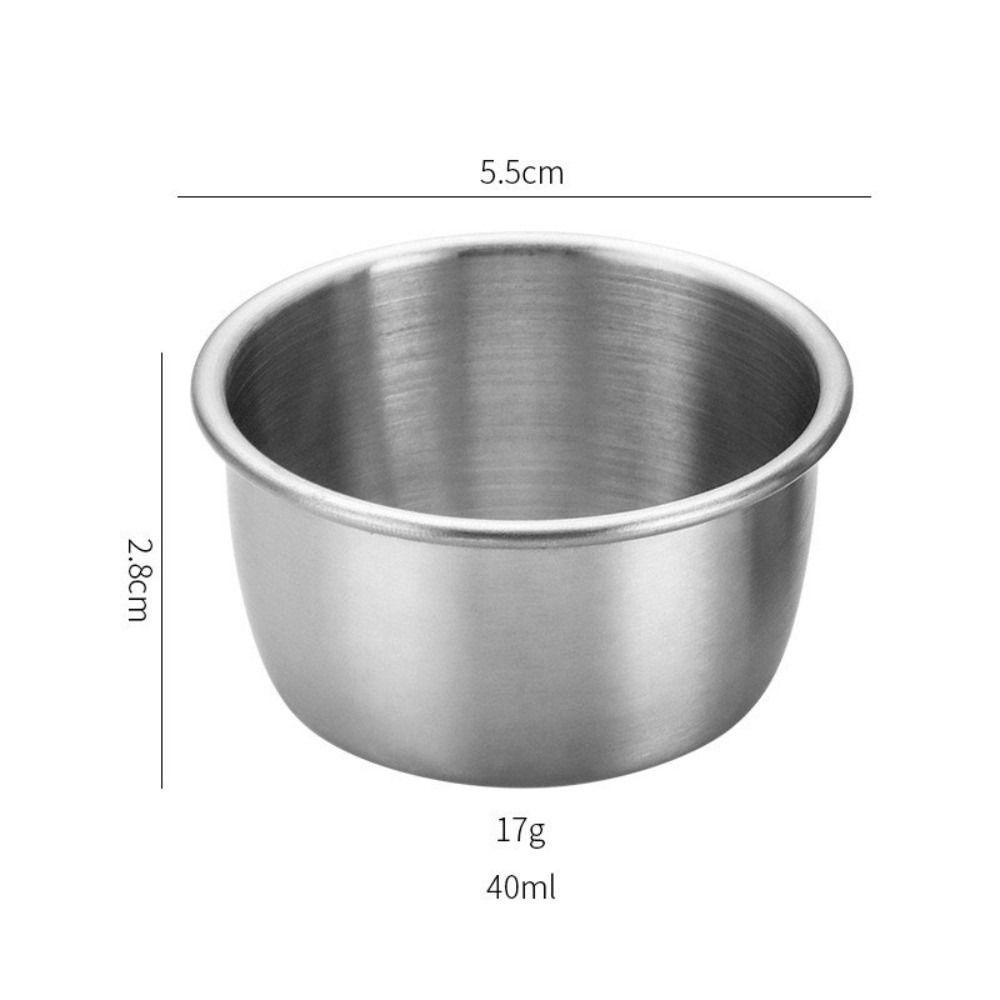 1/6PCS Portable Stainless Steel Bowls Reusable Condiment Cups Salad Dressing Dish Condiment Storage