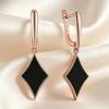 Black Dangle Earrings for Women Fashion Golden Accessories Everyday Jewelry