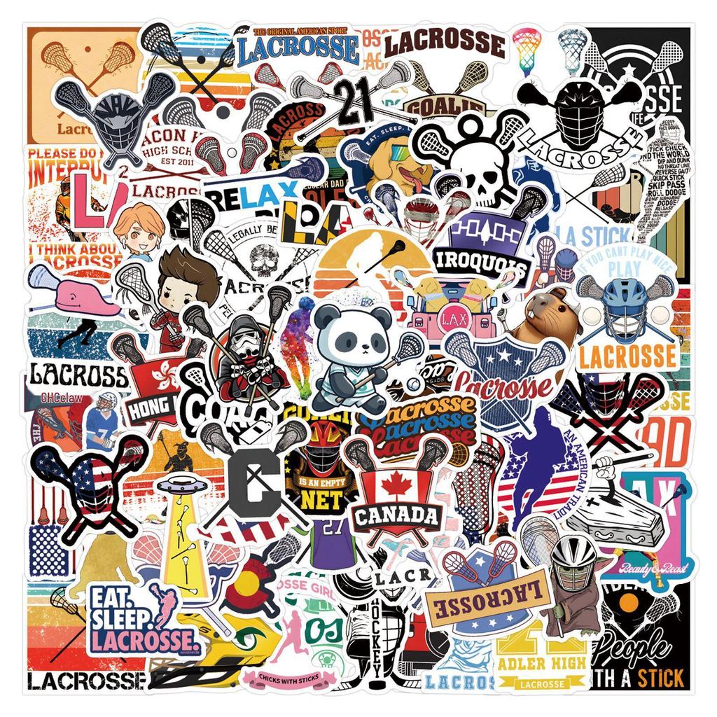 110 Lacrosse Graffiti Stickers: Durable, Waterproof Decorations for Skateboards, Luggage, or Diaries.