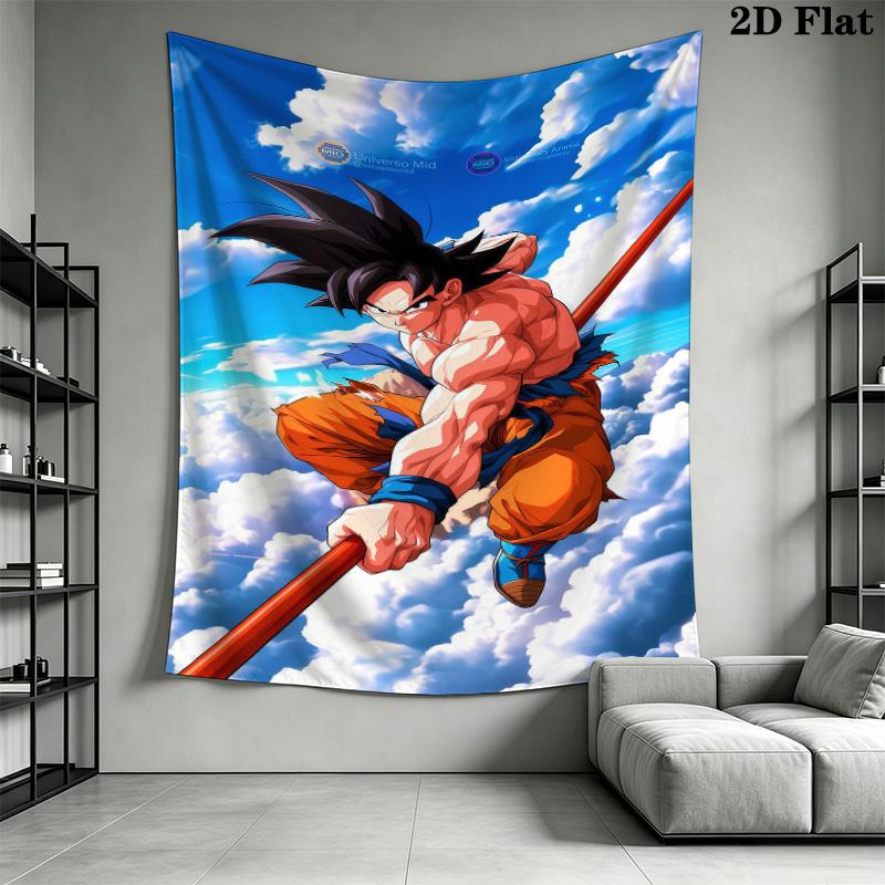 Son Goku Wall Tapestry Aesthetic Wall Hanging Printed Fabric Blanket Decorative Tapestries For Bedroom Living Room Home Decor