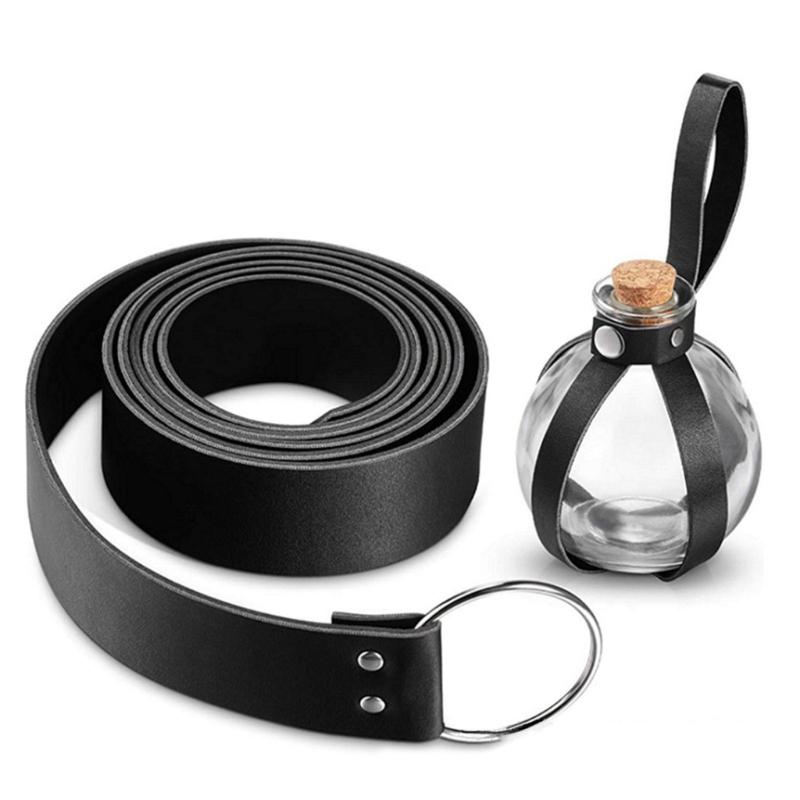 

Circle Buckle Adult Waist Belt with Magic Potion Bottle Luxurious Personality Adjustable Waist Belt for Adult Halloween 1 чёрный