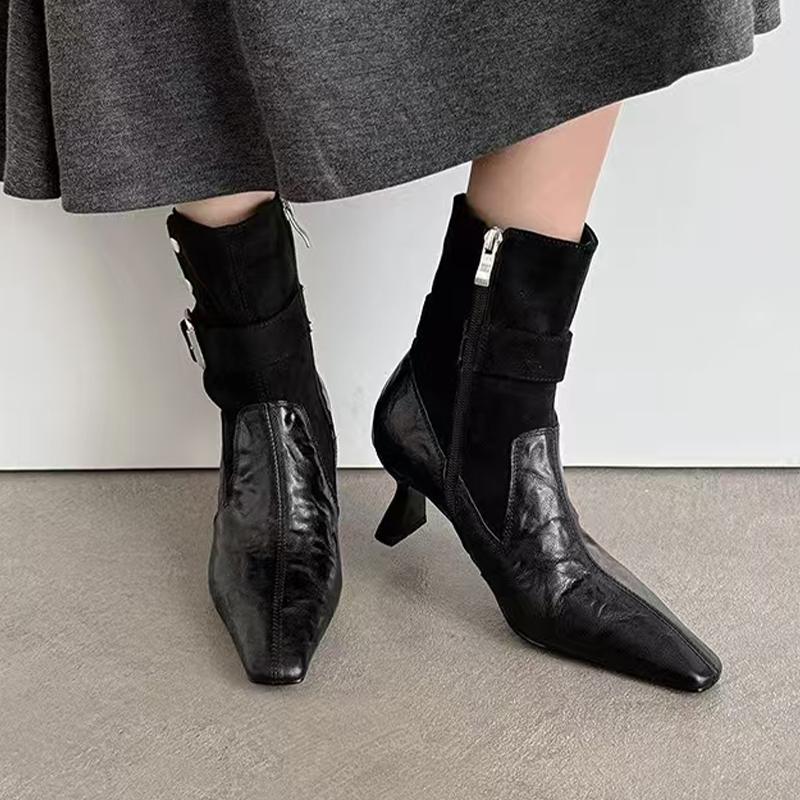 

Fashion High Heels Women s Ankle Boots Pointed Toe Fashion Luxury Shoes for Woman Sexy Winter Boots 2025 Dress Pumps Mujer Chelsea Botas 42