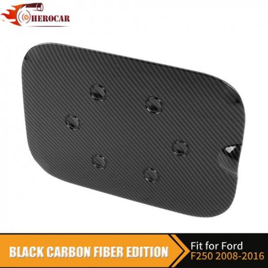 Carbon Fiber Gas Cap Fuel Door Gas Tank Trim for Ford F250/F350/F450/F550 2008+