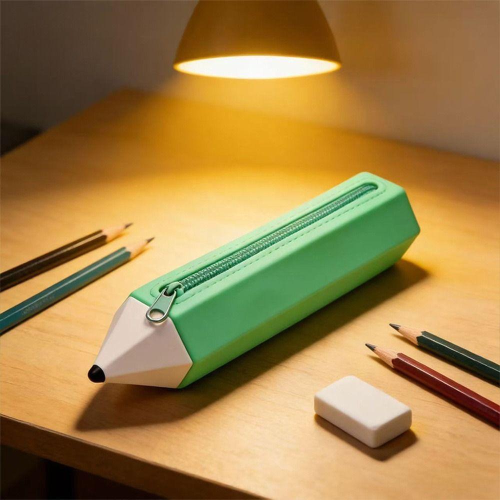 Large Capacity Pencil Case Pencil Shape Stationery Organizer Portable Pen Bag  Students
