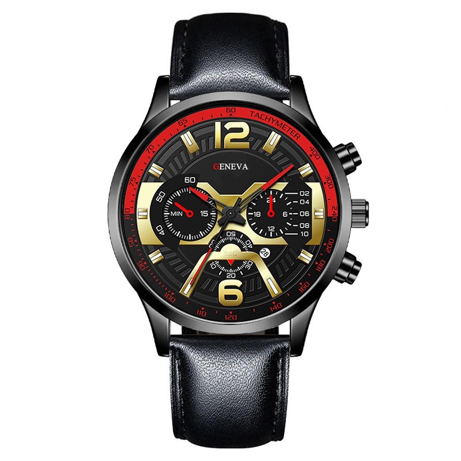 

Мужские водонепроницаемые светящиеся наручные часы-будильник для бега One Size красный