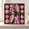 Feiertags-Kugel-Sortiment, 40-teilige Sammlung mit gemischten Oberflächen für Weihnachtsbaum, Kaminsims, Fensterbank und Veranda-Dekorationen
