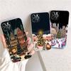 Anime Weihnachtsmann Rentier Weihnachtsbaum Handyhülle für iPhone 11 12 13 14 15 16 17 Pro Max Plus Transparente Rückseite