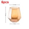 6pcs/lot Whiskey Glass Diamond Crystal Wine Glass Cup Golden Transparent Coffee Mug Cup Milk Tea Mugs Beer Glass Bar Drinkware