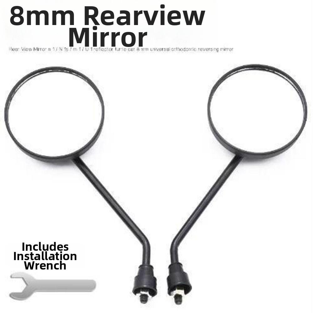 1Pair Black 8mm/10mm Rigth Thread Electric Scooter Rearview Mirror