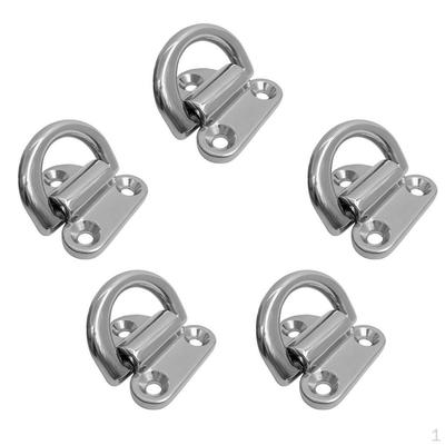 5x Heavy Duty Stainless Steel Folding Pad Eye Deck Lashing Staple Cleat