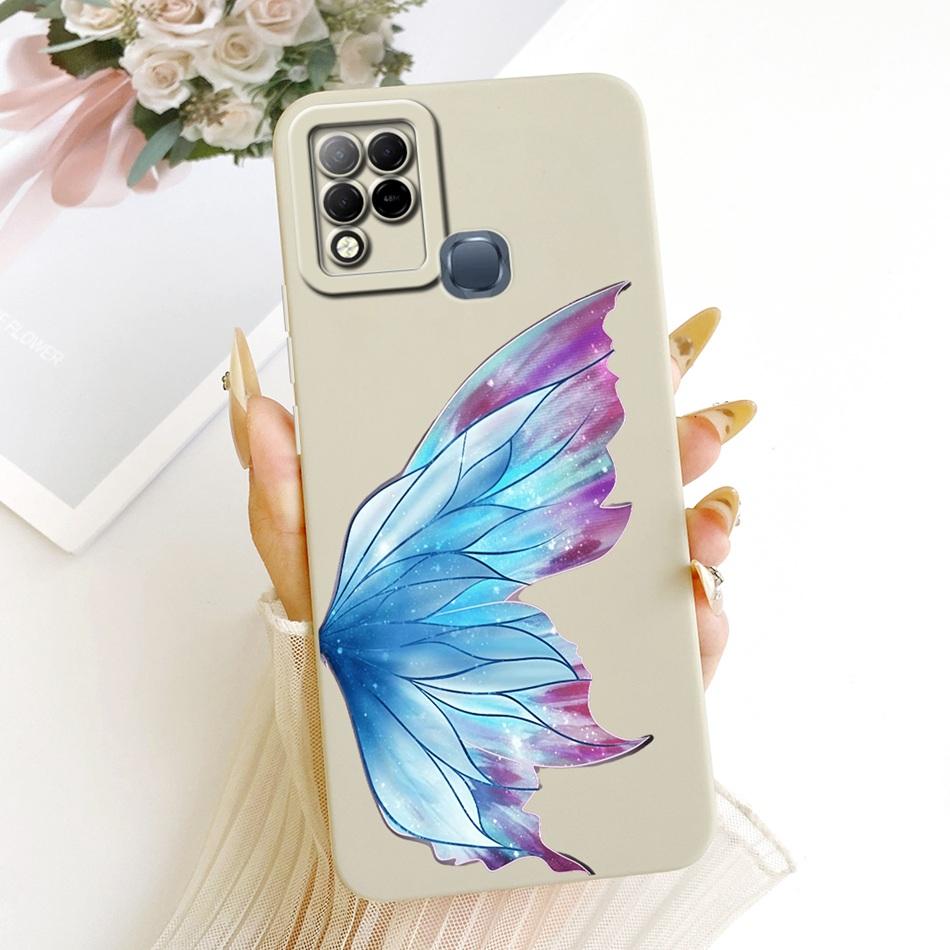 For Infinix Hot 10T 10S NFC 10i X659B X658E X689 X689C Cute Cat Flower Butterfly Cartoon Shockproof Soft Silicone Phone Case