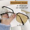 Nowe trendy Fotochromowe okulary krótkowzroczności Mężczyźni Kobiety Okulary zmieniające kolor Okulary przeciwsłoneczne anty UV Luksusowe okulary z minusem dioptrii 0~-4.0