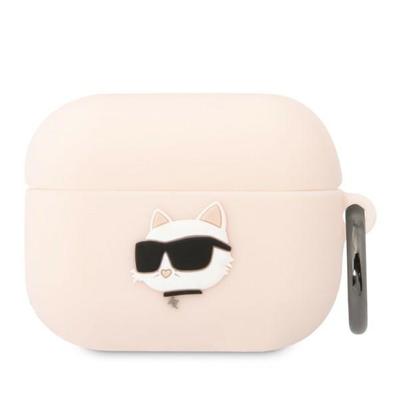Karl Lagerfeld KLAPRUNCHP AirPods Pro Cover Pink/pink Silicone Choupette Head 3D